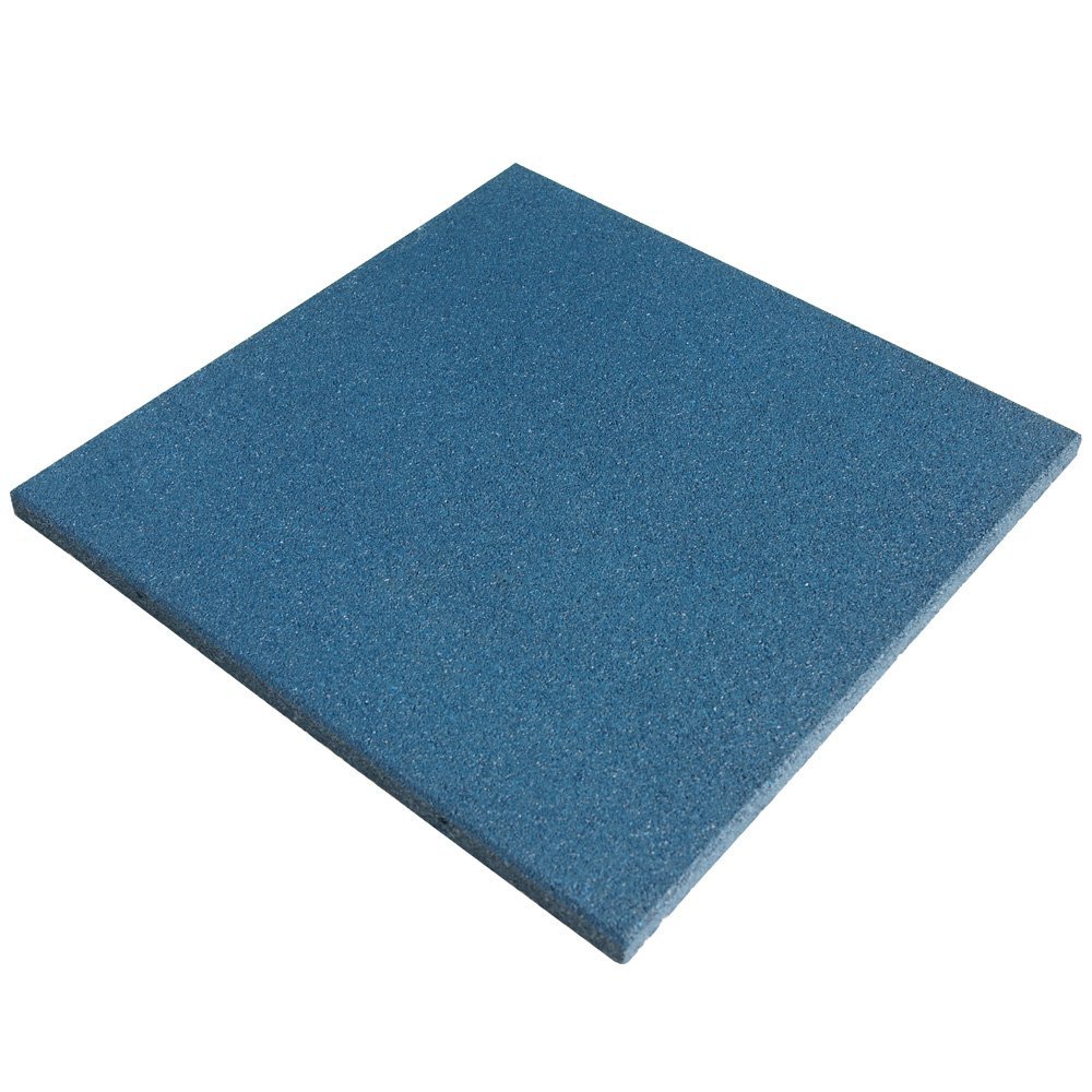 Rubber-Cal Eco-Sport Interlocking Tiles - 3/4 x 19.5 x 19.5 Inch - 10 Pack, 28 Sqr/Ft Coverage - Blue