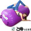 CZGBRO Air Roller Gymnastics Barrel, Air Mat Tumble Track Gymnastic Equipment Inflatable Tumbler Backbend Trainer with Electric Pump for Yoga Cheerleading Home & Water Use (Purple, 3.3ftx31.5inch) view 1