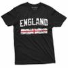 England Tee Shirt UK English Flag Banner Soccer Football Nationality Patriotic Tee (Medium Black) view 1