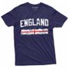 England Tee Shirt UK English Flag Banner Soccer Football Nationality Patriotic Tee (Medium Black) view 2