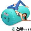 CZGBRO Air Roller Gymnastics Barrel, Air Mat Tumble Track Gymnastic Equipment Inflatable Tumbler Backbend Trainer with Electric Pump for Yoga Cheerleading Home & Water Use(Green, 4ft*29.5inch) view 1