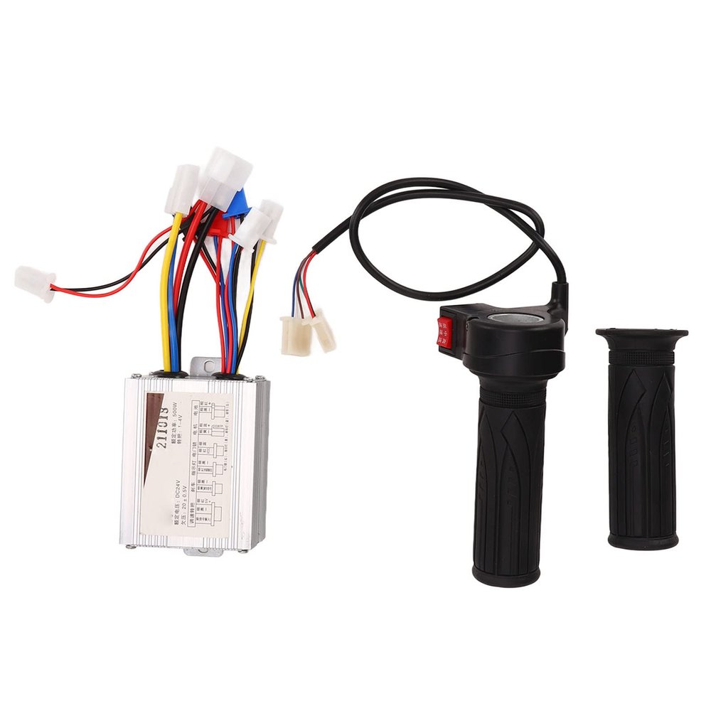 24V 500W Brushed Speed Controller Kit,3 Speed Throttle Grip for Electric Scooter