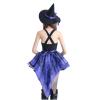 tuduoms Women's 2 Piece Witch Costume Halloween Cosplay Victorian Long Sorceress Classic Dress with Spider Wicked Witch Hat Purple view 4