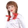 HPO Adult Brown Possessed Doll Braided Pigtail Wig with Bows, Synthetic Soft Fiber Hair, Perfect for your next Festival and Group Anime Party! (Brown 18") view 2