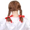 HPO Adult Brown Possessed Doll Braided Pigtail Wig with Bows, Synthetic Soft Fiber Hair, Perfect for your next Festival and Group Anime Party! (Brown 18") view 4