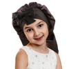 Greatremy Kids Black Satin Bonnet for Girls - Double Layer Long Silky Sleep Satin Cap with Elastic Edge for Curly, Long Hair Sleeping, Fitness, Yoga view 1