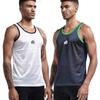 AIMPACT Men Athletic Workout Tank Tops Mesh Quick Dry Fitness Running Gym Muscle Sleeveless Shirts WhiteDarkBlue M view 2