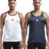 AIMPACT Men Athletic Workout Tank Tops Mesh Quick Dry Fitness Running Gym Muscle Sleeveless Shirts WhiteDarkBlue M view 3