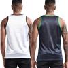AIMPACT Men Athletic Workout Tank Tops Mesh Quick Dry Fitness Running Gym Muscle Sleeveless Shirts WhiteDarkBlue M view 4
