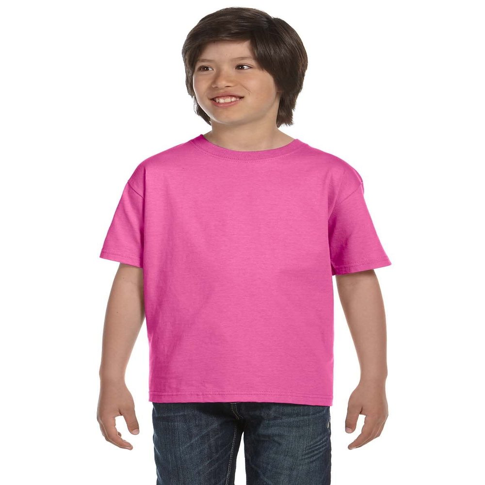 Apparel Globe Boys DryBlend 50/50 Seamless Collar T-Shirt, Azalea, X-Small