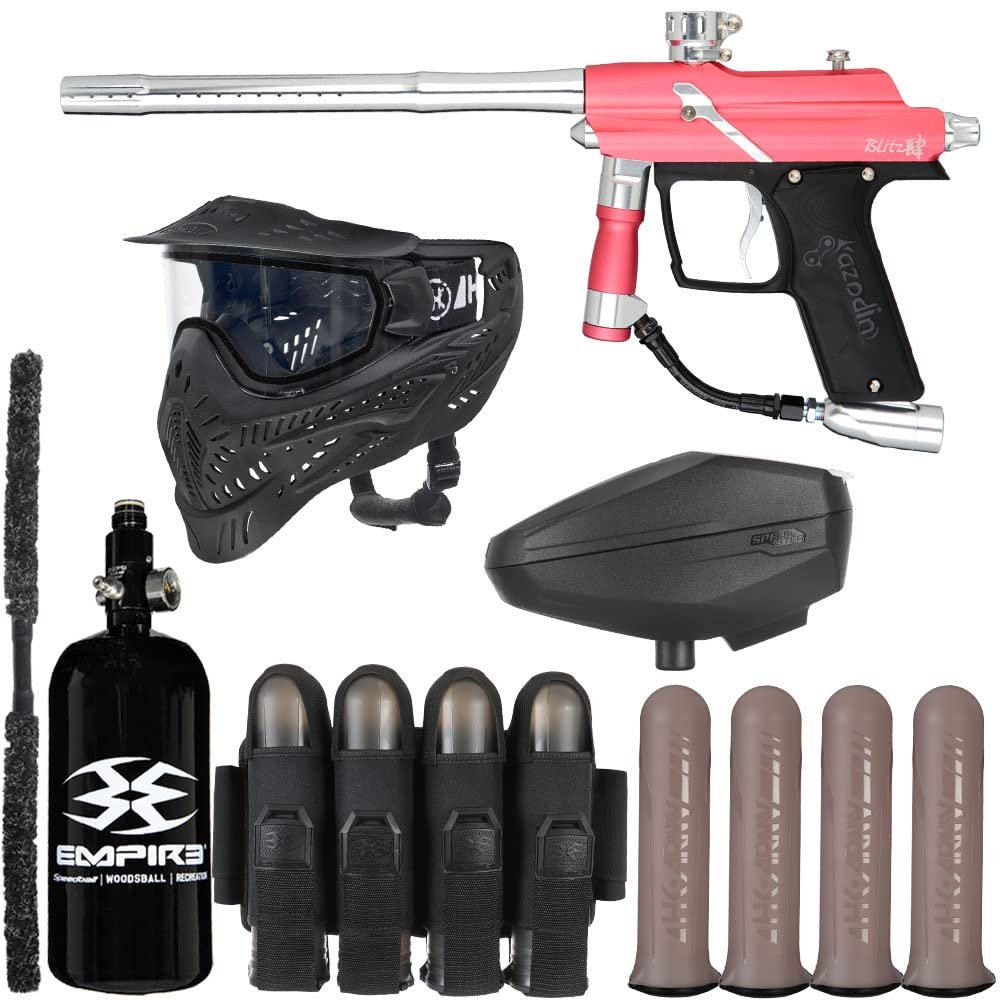 Action Village Azodin Blitz 4 Rivalry Paintball Gun Package Kit (Dust Pink/Polished Silver)