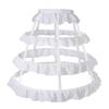 ARTYME 3 Hoops Ruffle Rockabilly Crinoline Lolita Short Petticoat Ball Gown Cosplay Underskirt Pannier Petticoat (White) view 1