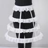 ARTYME 3 Hoops Ruffle Rockabilly Crinoline Lolita Short Petticoat Ball Gown Cosplay Underskirt Pannier Petticoat (White) view 2