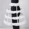 ARTYME 3 Hoops Ruffle Rockabilly Crinoline Lolita Short Petticoat Ball Gown Cosplay Underskirt Pannier Petticoat (White) view 3