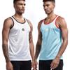 AIMPACT Men Athletic Workout Tank Tops Mesh Quick Dry Fitness Running Gym Muscle Sleeveless Shirts WhiteBlue S view 2