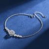 StarGems 1ct Moissanite 925 Silver Platinum Plated Zirconia Adjustable Bracelet B4706 view 2