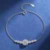 StarGems 1ct Moissanite 925 Silver Platinum Plated Zirconia Adjustable Bracelet B4706 view 3