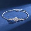 StarGems 1ct Moissanite 925 Silver Platinum Plated Zirconia Adjustable Bracelet B4706 view 4