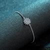 StarGems 0.5ct Moissanite 925 Silver Platinum Plated Zirconia Surrounded Adjustable Sunflower Bracelet B4740 view 2