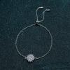 StarGems 0.5ct Moissanite 925 Silver Platinum Plated Zirconia Surrounded Adjustable Sunflower Bracelet B4740 view 3