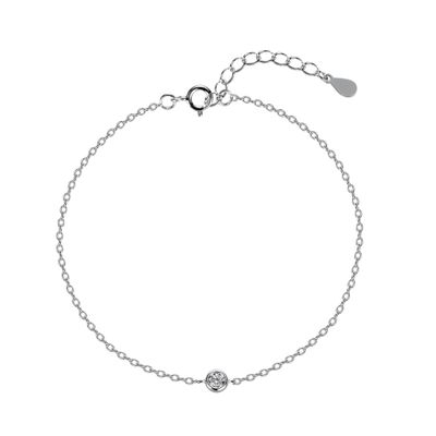StarGems 0.1ct Moissanite 925 Silver Platinum Plated Adjustable Bracelet B4721
