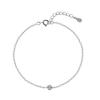 StarGems 0.1ct Moissanite 925 Silver Platinum Plated Adjustable Bracelet B4721 view 1
