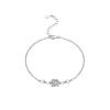 StarGems 0.5ct Moissanite 925 Silver Platinum Plated Adjustable Four Prong Love-Shape Bracelet B4700 view 1