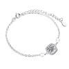 StarGems 1ct Moissanite 925 Silver Platinum Plated Zirconia Surrounded Adjustable Square Bracelet B4696 view 1
