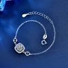 StarGems 1ct Moissanite 925 Silver Platinum Plated Zirconia Surrounded Adjustable Square Bracelet B4696 view 3