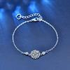 StarGems 1ct Moissanite 925 Silver Platinum Plated Zirconia Surrounded Adjustable SunFlower Bracelet B4692 view 2