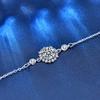 StarGems 1ct Moissanite 925 Silver Platinum Plated Zirconia Surrounded Adjustable SunFlower Bracelet B4692 view 3