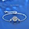 StarGems 1ct Moissanite 925 Silver Platinum Plated Zirconia Surrounded Adjustable SunFlower Bracelet B4692 view 4