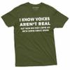 Voice's aren't Real Funny Tee Shirt Mens Birthday Gift Humorous Saying Tee (Small Navy Blue) view 3