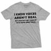 Voice's aren't Real Funny Tee Shirt Mens Birthday Gift Humorous Saying Tee (Small Navy Blue) view 4