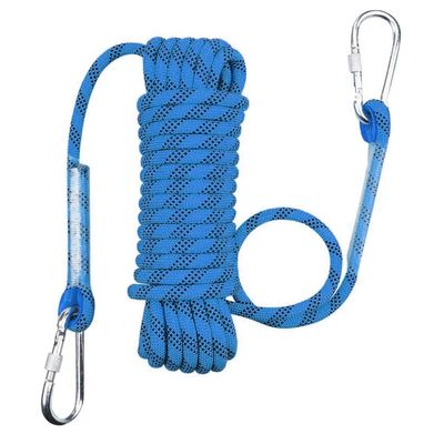 20MM Climbing Rope Static Rock Outdoor Rope 32ft-656ft Lightweight Strong Versatile Rope All Purpose High Strength Cord Gym Climbing Rope for Camping Survival ( Color : Blue , Size : 20mm x 20m )