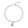 StarGems 1ct Moissanite 925 Silver Platinum Plated Adjustable Rabbit Bracelet B4718 view 1