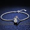 StarGems 1ct Moissanite 925 Silver Platinum Plated Adjustable Rabbit Bracelet B4718 view 2