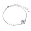StarGems 0.5ct Moissanite 925 Silver Platinum Plated Zirconia Surrounded Adjustable Round Bracelet B4691 view 1