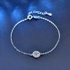 StarGems 0.5ct Moissanite 925 Silver Platinum Plated Zirconia Surrounded Adjustable Round Bracelet B4691 view 2