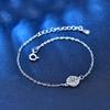 StarGems 0.5ct Moissanite 925 Silver Platinum Plated Zirconia Surrounded Adjustable Round Bracelet B4691 view 3