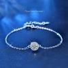 StarGems 0.5ct Moissanite 925 Silver Platinum Plated Zirconia Surrounded Adjustable Round Bracelet B4691 view 4