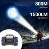 Led Camping Lantern Rechargeable, Camping Flashlight 1500LM, 8 Light Modes, Camping Lights 4800 Capacity, Portable Bright Flash Light for Emergencies, Power Outages, Hurricane, Hiking (Blue 1PACK). view 2