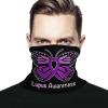 Lupus Awareness Butterfly Unisex Face Cover Scarf Breathable Neck Gaiter Bandanas Face Mask Seamless Head Wrap Headband view 1