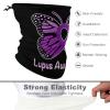 Lupus Awareness Butterfly Unisex Face Cover Scarf Breathable Neck Gaiter Bandanas Face Mask Seamless Head Wrap Headband view 3