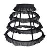 ARTYME 3 Hoops Ruffle Rockabilly Crinoline Lolita Short Petticoat Ball Gown Cosplay Underskirt Pannier Petticoat (Black) view 1