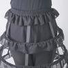 ARTYME 3 Hoops Ruffle Rockabilly Crinoline Lolita Short Petticoat Ball Gown Cosplay Underskirt Pannier Petticoat (Black) view 4