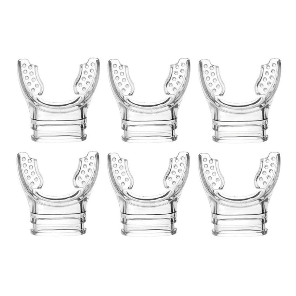 6 Pack Silicone Mouthpiece Diving Clear Diving Equipment Breathing Tube Accessories Replacement Scuba Regulator, Universal Caliber fits on Most of Products