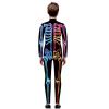 Halloween Skeleton Costume Jumpsuit for Women Kids Family Matching Outfits Bodysuits Dress Up Carnival Cosplay (Blue, L) view 3