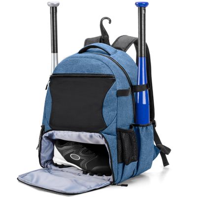 DSLEAF Baseball Backpack with Separate Shoe Space, Softball Bat Bag Holds Up to 4 Bats, Hence Hook and Multi Pockets for Essentials