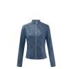 Light Womens Jacket with Hood Ladies Fashion Casual Solid Full Zip Snap Stand Fleece Zip up Jackets for Women view 3